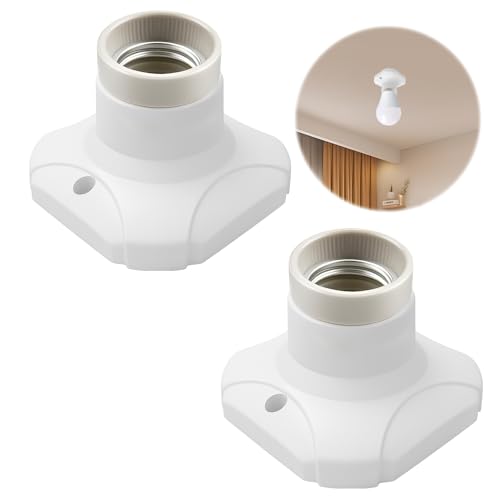 Quwem 2PCS E27 Screw Light Bulb Socket Holder,E27 Screw Lamp Holder White Ceiling Light Fitting Socket Base Wall Lamp Base for Bulbs up to 60W 220-250V AC Easy Installation for Home & Office Lighting - Image 6