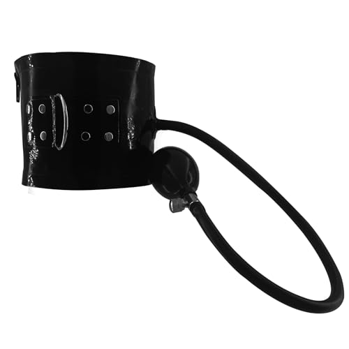 Kangxinsheng Collar Inflable de látex Para Mujeres y Hombres,Gargantilla de Látex Unisex con Cremallera Trasera,Gargantilla de Goma para el Cuello, Disfraz de Fiesta Ropa de Club XL