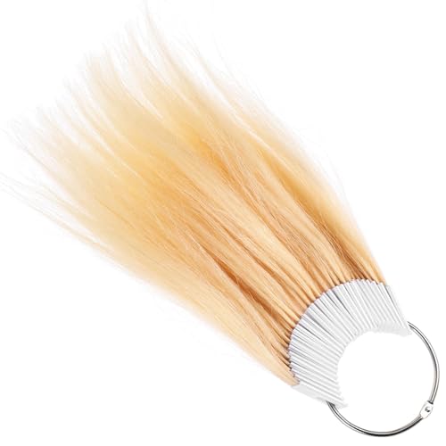 Anillos de muestras de cabello real ORFOFE para pruebas de tinte y análisis en salón, 30 piezas