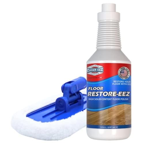 Clean-eez Ultimate Floor Restorer & Polish - Revitalize Protect Shine Wood Laminate Vinyl Bamboo Slate Terracotta & More (1 Bottle W/Microfiber)
