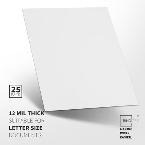 Image of Binditek 12 Mil Sand-Textured Binding Covers, Letter Size, White, 25 Pack