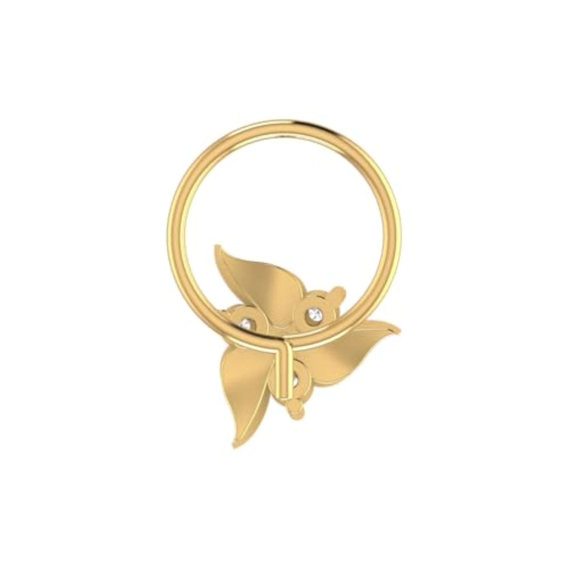 9K Yellow Gold Stud Nosering, Hallmarked