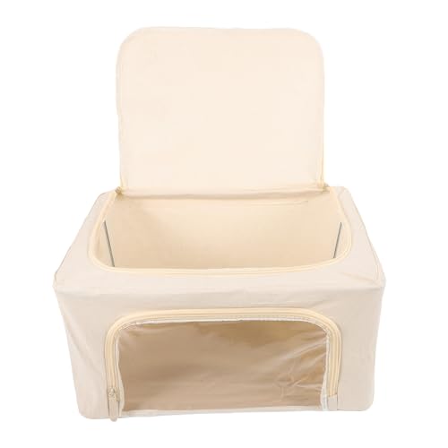 Estructura de acero resistente para guardar mantas y ropa de cama bolsa transpirable beige 2
