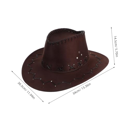 Cowboy Hat for Boys and Breathable Western Cowgirl Party Hat with UV Protection for Outdoor Activities and Travel and Comfortable Design Fits Head Coffee2