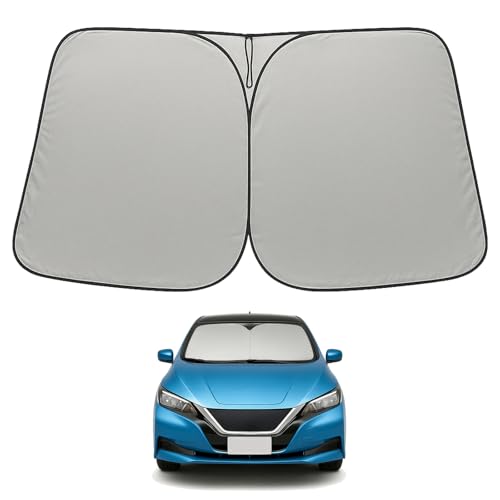 Image of Proadsy 2026 Upgrade Windshield Sun Shade Custom Fit 2018-2025 2026 Nissan Leaf Foldable Front Sunshade Protector Sun Visor Blocks UV Rays Keep Car Cooler