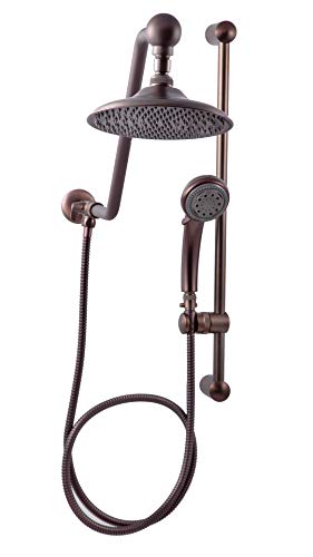 Atlantis 7 Oil Rub Bronze Rain Shower Head With Handheld Showerhead #TOP18
