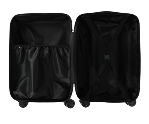 Hardshell Spinner Suitcase, Black, 20 Inch Carry On Luggage with Chevron Pattern, 360° Wheels, Expandable3