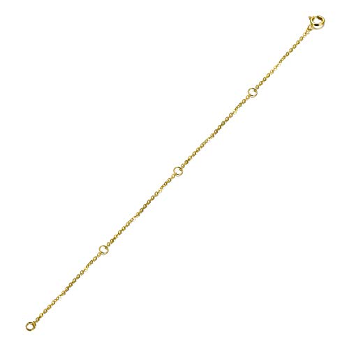 FENCCI 14K Solid Gold Chain Necklace Extender 3 Inch, Delicate Durable Adjustable Gold Chain Extender for Gold Necklace Bracelet (4 inch)