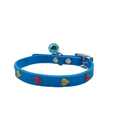 Dog Trust Adjustable Multiple Colors Heart Style Pet Dog Rubber Silicone Cat Collar with Bell Puppy Collar Training Collar (Sky Blue) (B09BNPQ1LL) Amazon Price History, Amazon Price Tracker