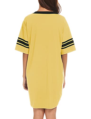 Ekouaer Womens Sleepwear Short Sleeve Nightgowns Casual Print Sleepshirt Loose Comfy Nightshirt Loungewear #TOP2