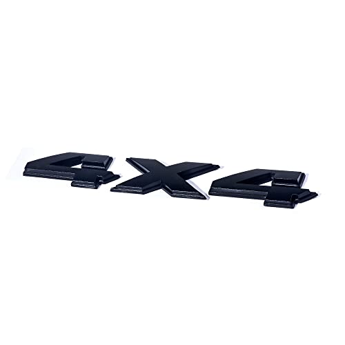 Image of 4x4 Chrome Emblem Sticker Replacement, 8 Inch 3D Car Truck Body Side Fender Rear Trunk Adhesive Decal (Black)