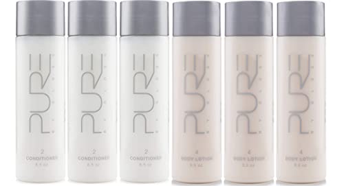 Pure By Gloss Conditioner + Body Lotion – Fresh Lemon Scent, for All hair and Skin Types, Paraben Free – Luxurious Moisturizing, Softening & Smoothing Formula – for Men, Women – 8.5oz Each – 6 Pack