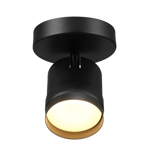 GLOBE Electric 64000170 4.5" 1-Light LED Integrated Track Lighting Spotlight, Matte Black, Pivoting Head, Ceiling Light, 14W, 600 Lumens, 3000 Kelvin, Home Improvement