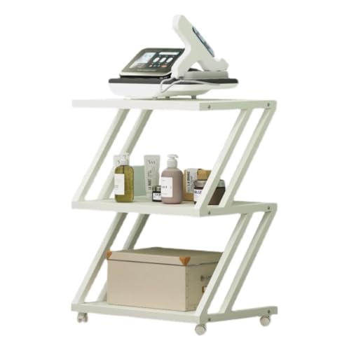 DANNMPX Support Imprimante Support D'imprimante À 3 Niveaux avec Roues, Chariot, Poulie De Sol, Étagère, Bureau, Stockage Fichiers Mobiles en Forme Z pour Bureau(A)