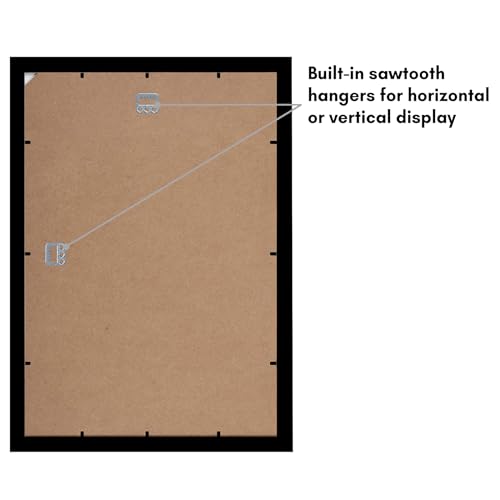 Image of Americanflat 12x18 Poster Frame with Shatter-Resistant Glass - Set of 2 - Signature Collection - Gallery-Style Frames Made of Engineered Wood - Picture Frames for Wall Display - Black