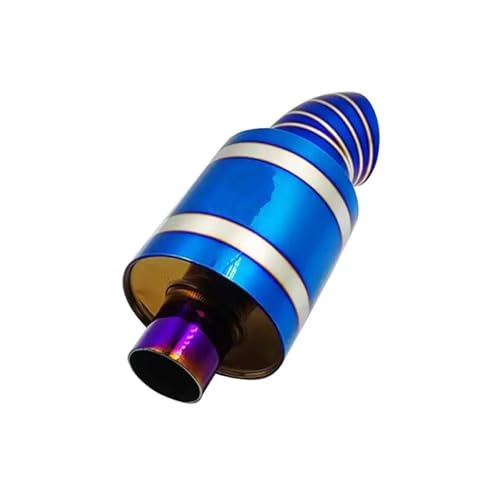 Silenciador de escape de acero inoxidable y diseño deportivo Titanium Blue universal