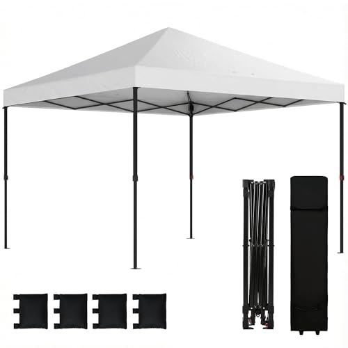 Outsunny 10 x 10 ft Pop Up Canopy Tent with One Push Setup, Easy Setup Outdoor Portable Instant...