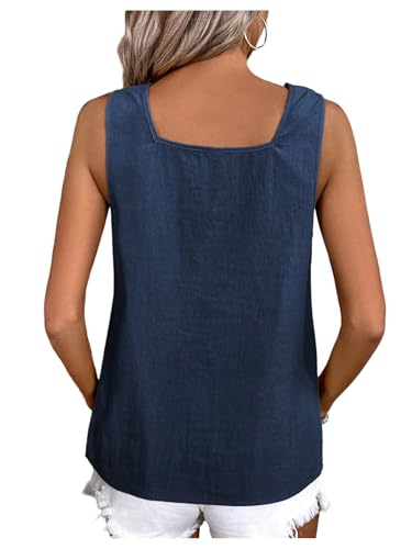 SweatyRocks Women's Sleeveless Casual Tank Top Square Neck Blouse Summer2