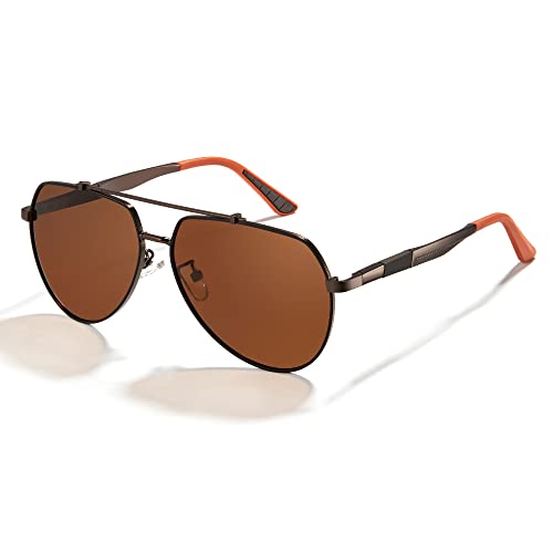 Opiniones y reviews de Lentes Caballero Top 5. 46 Cyxus Lentes de Sol Hombres Lentes Piloto Hombres y Mujeres Lentes Antireflejantes Protección UV para Conducir Viajes Golf Brown