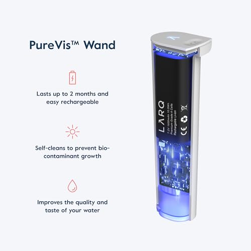 LARQ PureVis 3-in-1 Water Pitcher – Purifier, Filter & Tracking, 8-Cup Water Purifier Pitcher with Advanced Filter for Clean & Crisp Water – Removes Chlorine, PFAS, Lead & More – Pure White