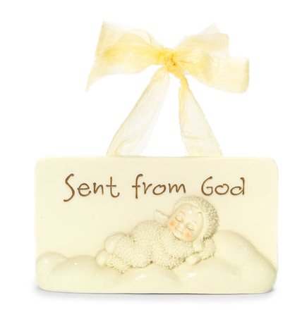 Placa Snowbaby Home Sweet Home de Department 56 decorativa religiosa de porcelana