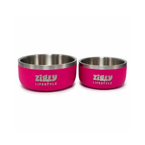 Image of Zigly Lifestyle Ultimate Double Walled Dog Bowl Pink - Medium