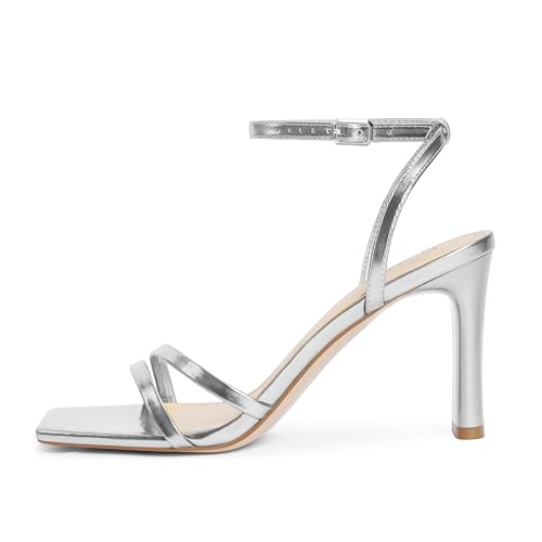 Image of Modatope Womens Sandals Square Open Toe Chunky High Heels Strappy Ankle Strap Sandals Comfort Dress Party Shoes