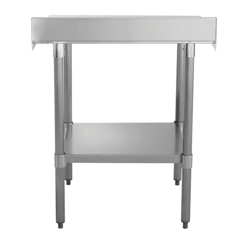 Image of Kratos Commercial Worktable, All-Stainless Steel Kitchen Prep Table with Undershelf and Backsplash, 30 inchDx30 inchW, NSF, 16ga /304SS (28W-317)