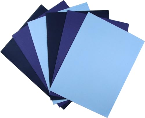 Image of KCS 4 /6 pc of 12 inch x 18 inch(30cmx45cm) 16 Count Cotton Aida Cloth Cross Stitch Fabric (6 pc,Light Blue+Royal Blue+Navy Blue)