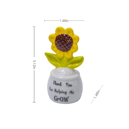 Figura decorativa girasol de cerámica para maestras miniatura 6