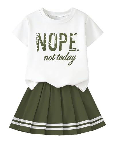 Image of Betusline Girls Skirt Set, Printed T-Shirt & Pleated Skirt, 4-14Y
