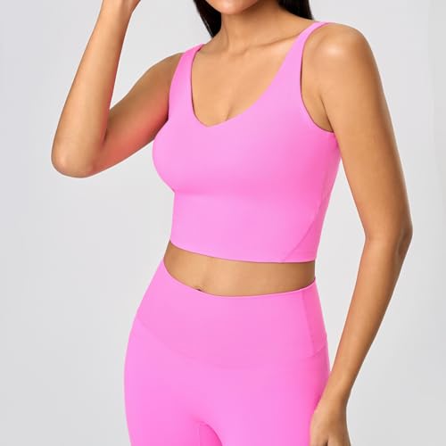 Image of Lemedy Women Sports Bra Longline Crop Tank Top Padded Workout Running Yoga