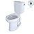 TOTO CST244EFR#01 Entrada Two-Piece Elongated 1.28 GPF Universal Height Toilet with Right-Hand Trip Lever, Cotton White