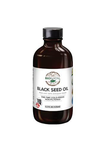 Bionatal Aceite de semilla negra etíope 4.34% de timoquinona (TQ), semillas de nigella sativa, aceite de semilla de comino negro sin filtrar, prensado en frío
