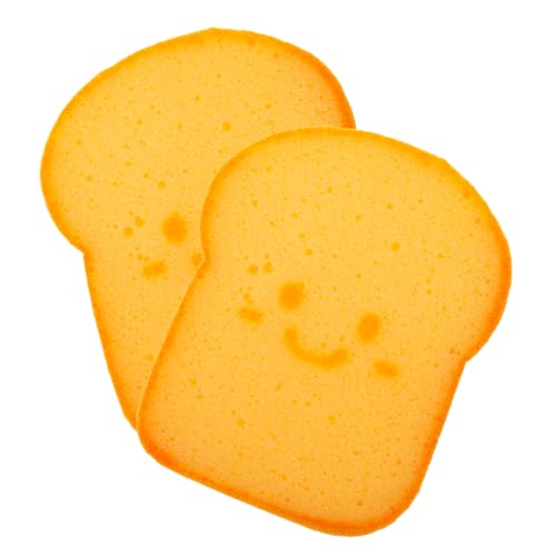 Ipetboom Thick Toast Shaped Reusable Kitchen Cleaning Sponge Cartoon Design Scrubber Pad for Dishwashing for Kitchen Cleaning and Scouring Upgrade Version