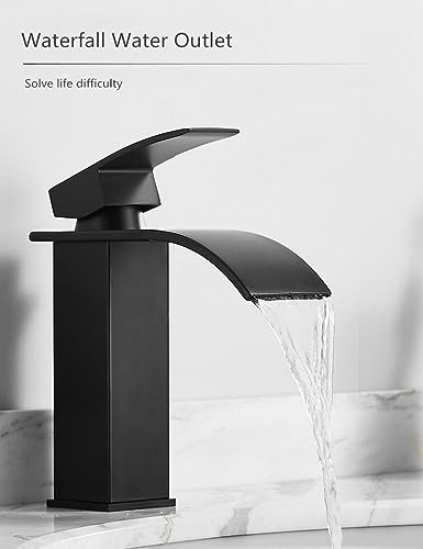 Robinet mitigeur de salle de bain noir en laiton sans fuite - 5