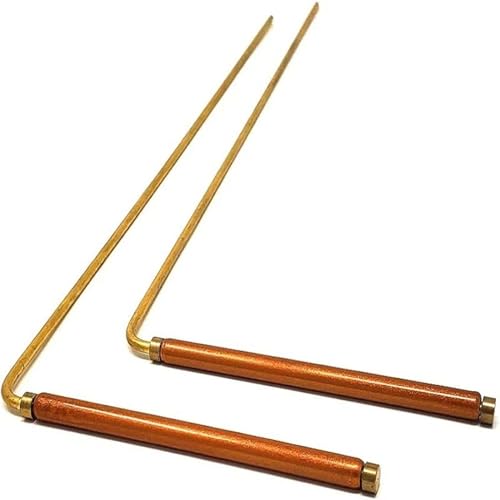 Copper Dowsing Rods 1Pair Portable Dowsing Rods Copper Spiritual Metal Detector for Ghost Hunting, Water, Treasure and Finding Tools