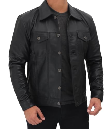 Image of fjackets Mens Leather Jacket - Real Leather Jackets For Men - Leather Jacket Men