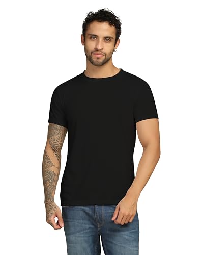 Image of VastraVibes Cotton Regular Fit T-Shirt Round Neck Casual Mens Plain Tshirt