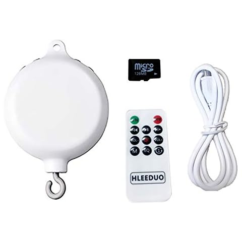 HLEEDUO Crib Mobile Motor，Baby Mobile Spinner with Remote and Memory Card,（You can Download Your Favorite Songs）,New Type Auto Baby Music Box Crib Music Mobile (TF Card RemoteVversion) Cover
