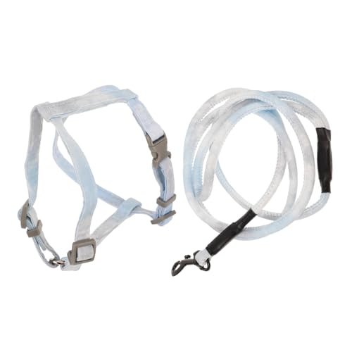Happyyami Collar De Correa De Gato Mascota Felpa Auto Gatito Juguetes Conejillo De Indias Correa De Chaleco Gatito Juguete para Gatos Collares para Perros Pequeños Hurón Arco Blue Poliéster