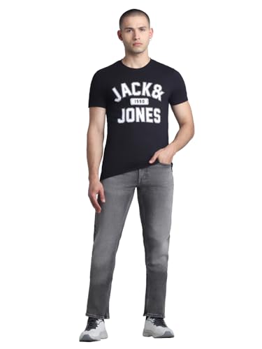 Image of Jack&Jones Men's Cotton Logo Print Slim Fit T-Shirt