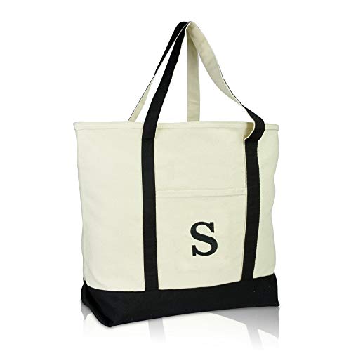 Bolso Tote Inicial Personalizado Negro con Cierre
