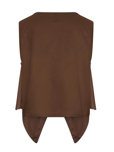 Sxiwei Kids Halloween Dress Up Sleeveless Faux Suede Fringe Vest Tassels Cowgirl Outfits Solid Cowboy Vest4