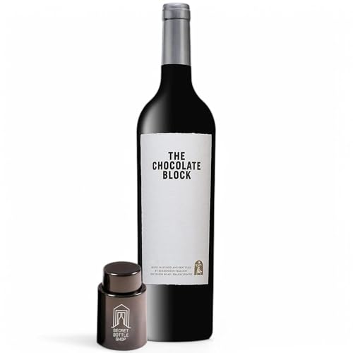 The Chocolate Block Red Wine & Bottle Stopper 75cl | Wine Gifts for Him Her Birthdays Christmas Corporate Mothers Day Fathers Day
