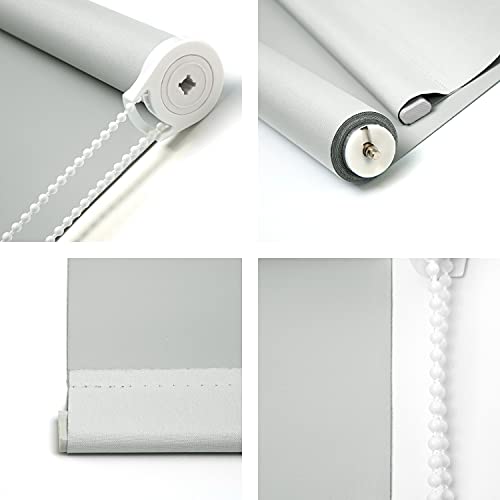 NUTRO CHILL Roller Shades for Windows, Thermal Insulated Fabric Window Blackout Blinds for Home, Hotel, Restaurant, Office (23" W x 68" L,Light Grey)