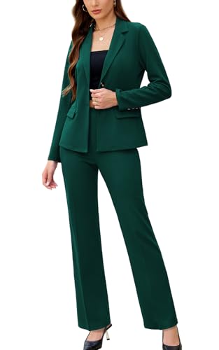 Women's 2 Piece Suits Business Casual Outfits Long Sleeve Solid