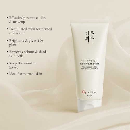 Image of O3+ Mijoo Korea Rice Water Bright Foaming Cleanser Face Wash With Rice Extracts for Exfoliation & Lauric Acid for Deep Cleansing | Suitable for Normal Skin | 100ml