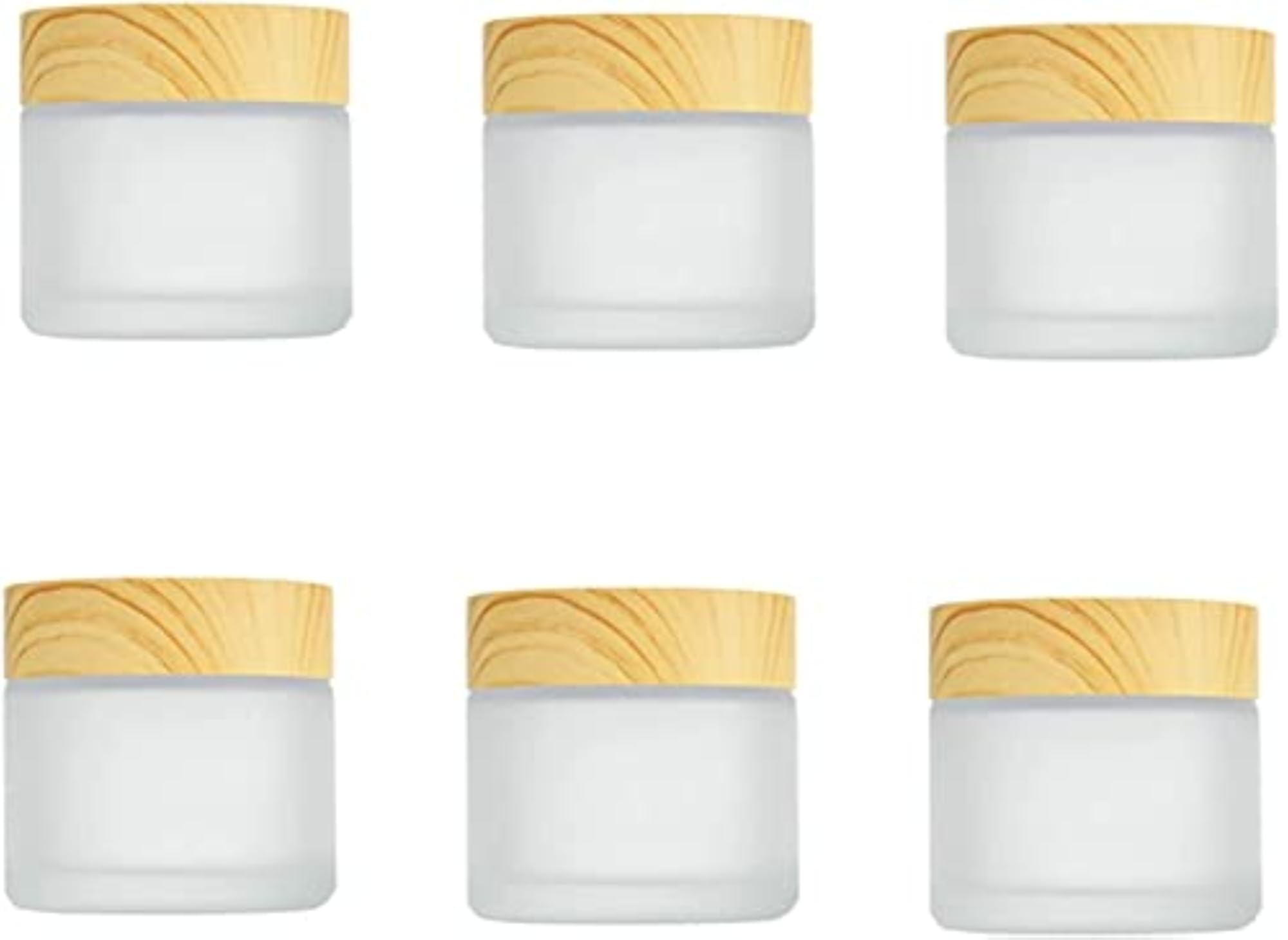6 Pcs Frosted Glass Cosmetic Cream Jar Set