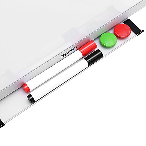 Amazon Basics droog wisbaar magnetisch whiteboard met pennenbakje en aluminium rand, 60 cm x 45 cm (B x H) - Image 4